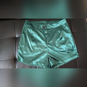 Satin Green Women's Shorts